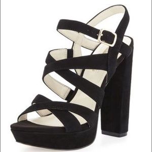 BCBG Morgan Crisscross Suede Sandals 7.5